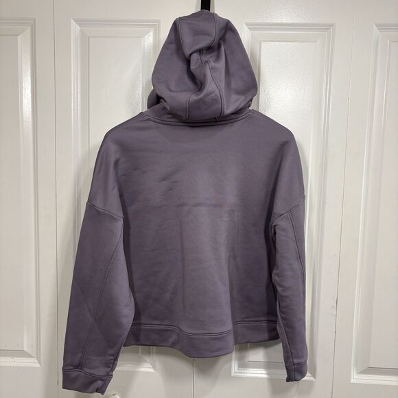 Under Armour Hoodie Womens L Purple Tech Terry Logo Athleisure Pullover Gym - Picture 4 of 11